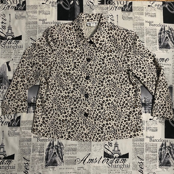 Leopard animal print vintage 80s Briggs Petite - Picture 1 of 4